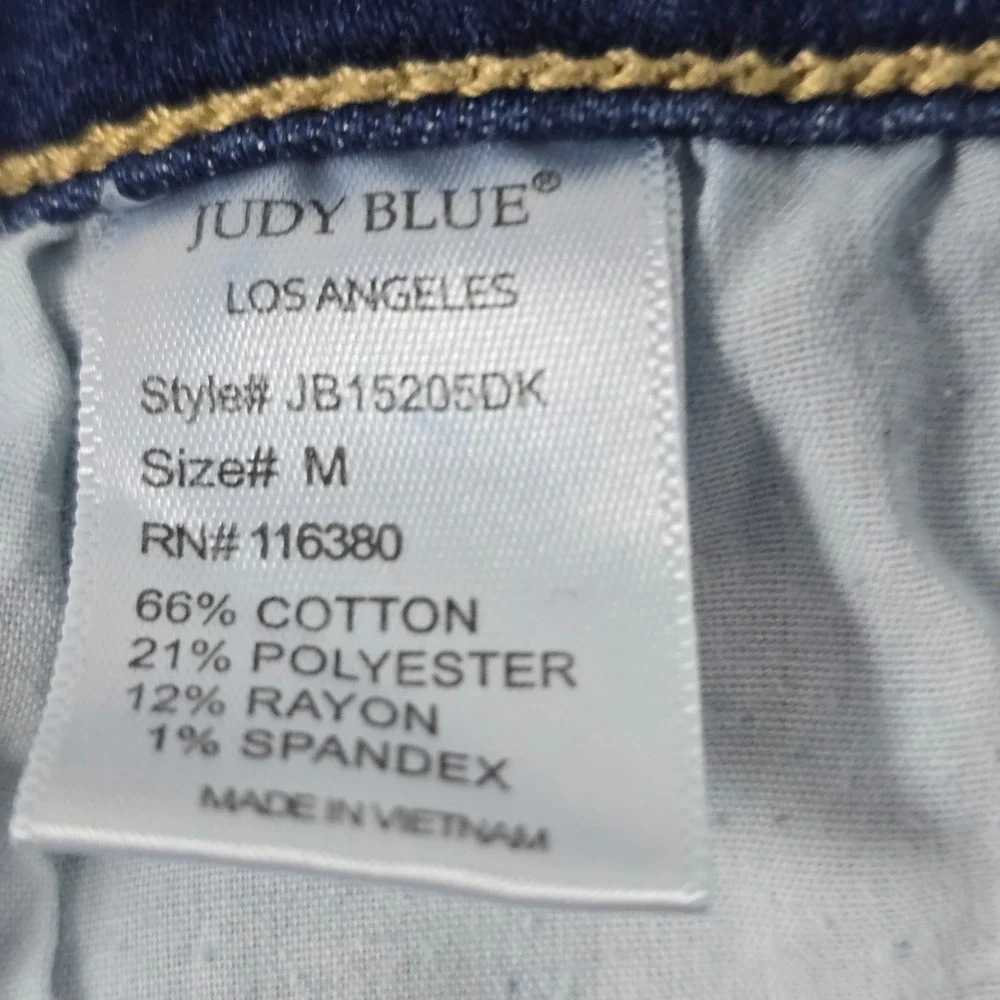 Judy Blue Distressed Raw Hem Denim Shorts Dark Wash Womens Size‎ Medium